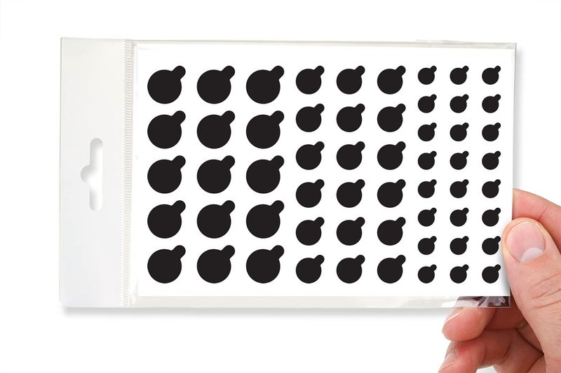 MyCamShield BLOCKED Webcam/Camera Vinyl Covers | Low-Tack Restickable Webcam Sticker | Multiple Sizes | Black 57-Pack Tabbed (Muted Matte) - Image 1