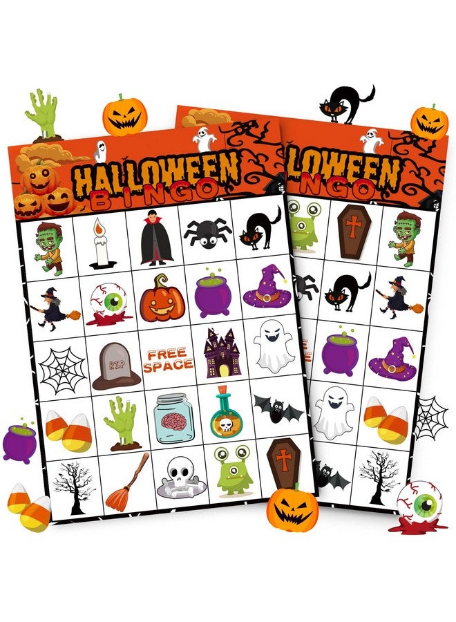 jollylife 40 Players Halloween Bingo Game Cards - Hallowmas Goodie Bags Stuffers Gifts for Kids Holiday Activity Party Supplies Favors - Image 1