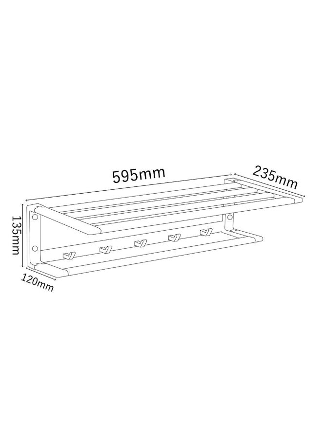 Milano Luxe Towel Rack, Grey, Stainless Steel, For Bathroom - Image 4