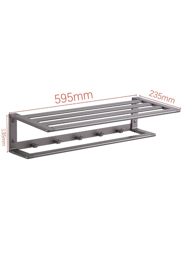 Milano Luxe Towel Rack, Grey, Stainless Steel, For Bathroom - Image 1