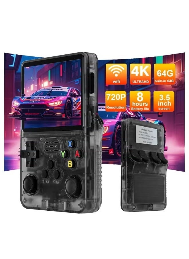 R36S Retro Handheld Game Console, 3.5 inch HD Display, Dual 3D Joysticks, 11 Emulator, Retro Handheld Video Game Console with 64GB 20000 Games, Portable Pocket Video Player Games For Boy And Girls Gift. (Black)  - Image 1