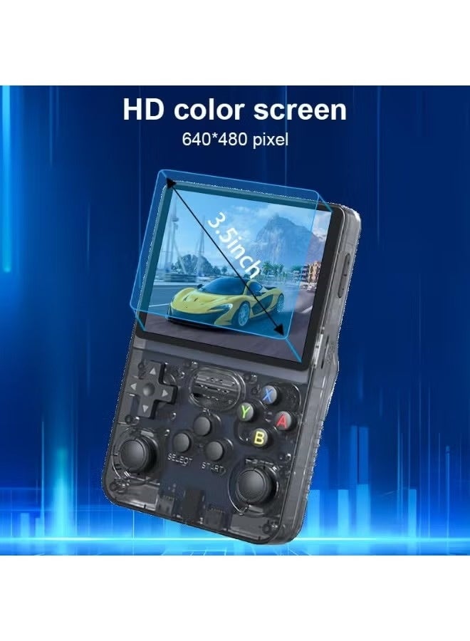 R36S Retro Handheld Game Console, 3.5 inch HD Display, Dual 3D Joysticks, 11 Emulator, Retro Handheld Video Game Console with 64GB 20000 Games, Portable Pocket Video Player Games For Boy And Girls Gift. (Black)  - Image 4