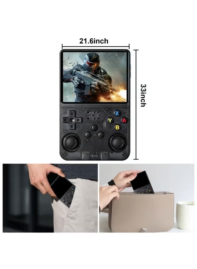R36S Retro Handheld Game Console, 3.5 inch HD Display, Dual 3D Joysticks, 11 Emulator, Retro Handheld Video Game Console with 64GB 20000 Games, Portable Pocket Video Player Games For Boy And Girls Gift. (Black)  - Image 2
