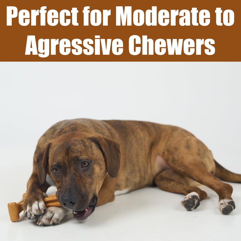 SPOT Bam-Bones Plus T Bone - Bamboo Fiber & Nylon, Durable Long Lasting Dog Chew for Aggressive Chewers â€“ Toy for Dogs & Puppies Under 60lbs, Non-Splintering, 6in, Allergen Free Peanut Butter Flavor - Image 2