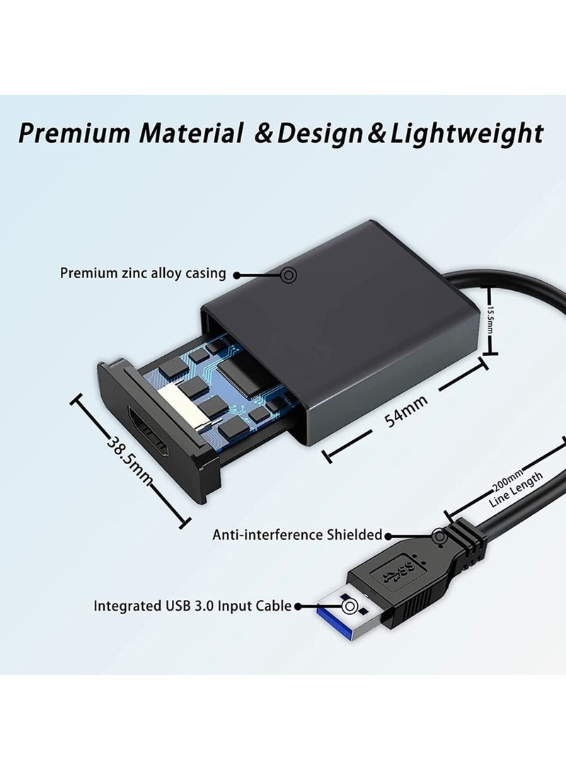 Excefore USB to HDMI Adapter for Multiple Monitors 1080P Compatible with Windows XP/7/8/10/11 - Image 2