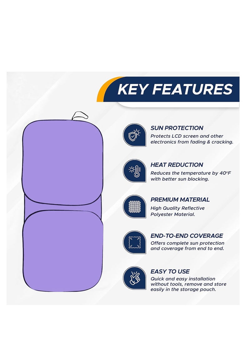 Agc - AGC Car Sun Shade UV Rays and Heat Protector Sun Visor Foldable Keep Your Vehicle Cool Blocks UV Rays, Car Windshield Sunshade-violet - Image 1