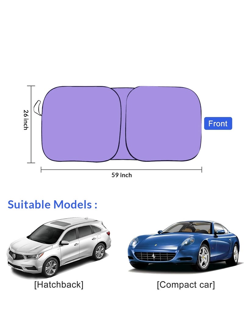 Agc - AGC Car Sun Shade UV Rays and Heat Protector Sun Visor Foldable Keep Your Vehicle Cool Blocks UV Rays, Car Windshield Sunshade-violet - Image 1