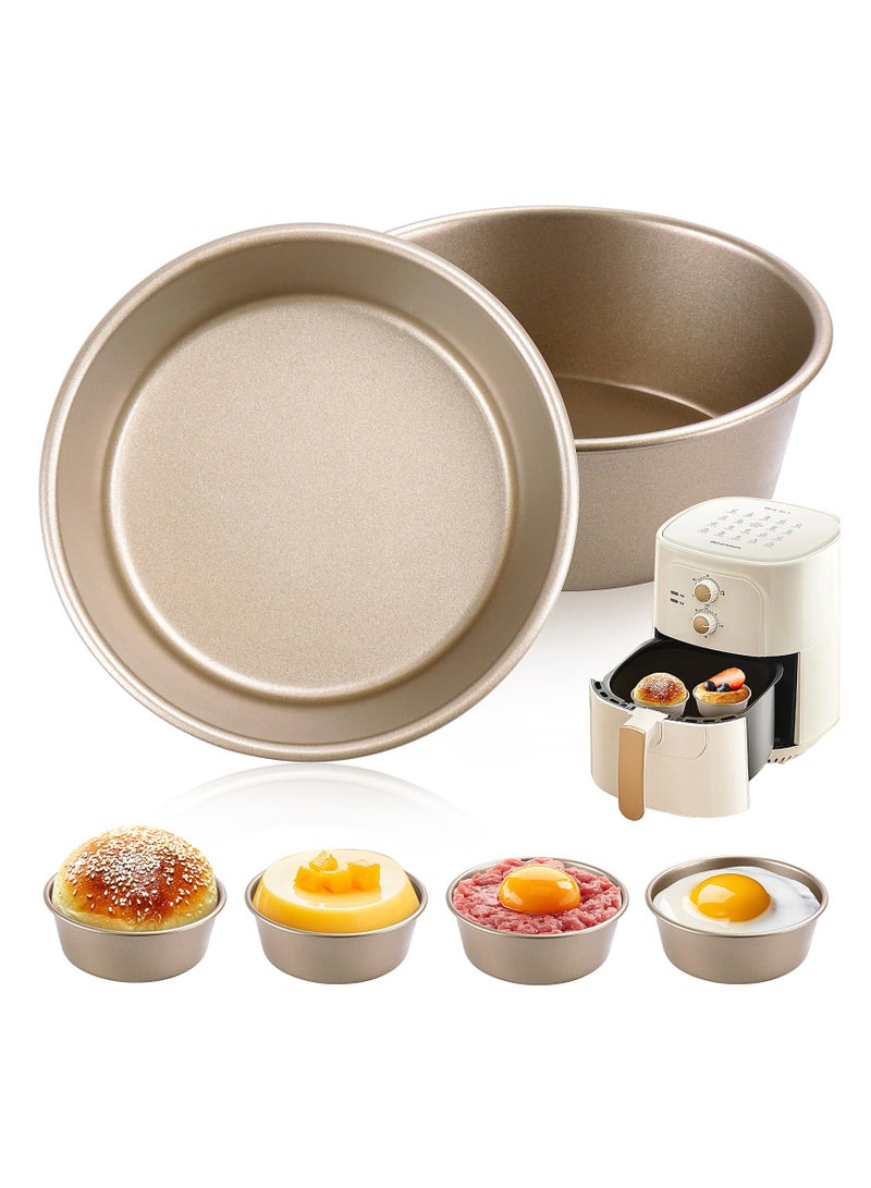 SYOSI 2PCS Air Fryer Egg Moulds, 4'' Ramekins for Air Fryer, Egg Ring Molds for Baking, Non Stick Moulds for Fried Egg Muffin Sandwiches, Breakfast Household Kitchen Cooking Tool  - Image 1