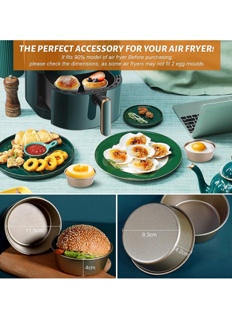 SYOSI 2PCS Air Fryer Egg Moulds, 4'' Ramekins for Air Fryer, Egg Ring Molds for Baking, Non Stick Moulds for Fried Egg Muffin Sandwiches, Breakfast Household Kitchen Cooking Tool  - Image 3