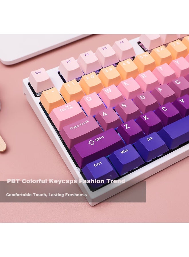 Dearmo F87 Mechanical Keyboard, Tri-mode Hot-swappable Customizable Keyboard, Rgb Backlit Gaming Keyboard, Laptop And Office Keyboard, Gradient Purple, Brown Switch - Image 3