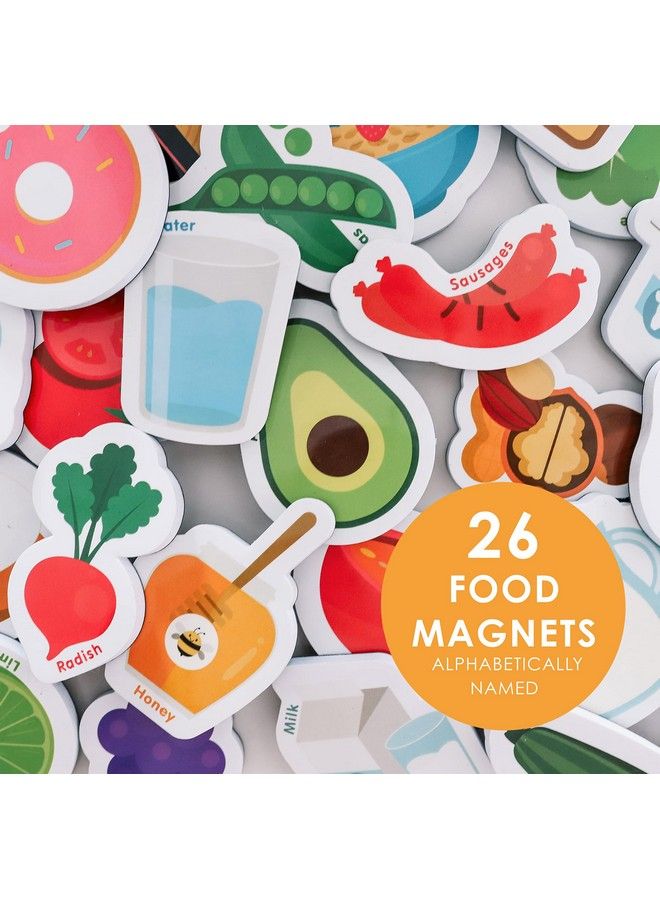 Curious Columbus Fridge Magnets For Toddlers Learning Magnets For Toddlers Set Of 52 Toddler Magnets 26 Big Foam Food Magnets + 26 Abc Alphabet Magnets Fun Refrigerator Magnets For Kids - Image 4