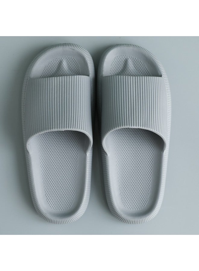 Guoluofei Men's Thick-soled Indoor Slippers With Stepping Sensation For Summer, Bathroom Shower, Men's Large Size Grey Slides 44-45 - Image 1