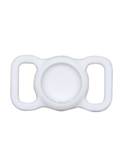 Applicable AirTag Protective Cover For Apple Airtags Silicone Air Anti-lost Device Tag Positioning Tracker Cat Collar-Color:White-Applicable Model:airtag