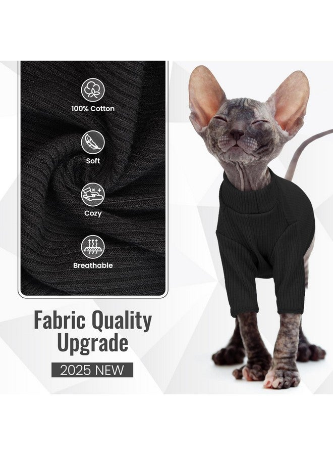 DENTRUN Sphynx Hairless Cats Shirt Pullover Kitten T-Shirts, Breathable Cat Wear Turtleneck Sweater Adorable Cat's Clothes Vest Pajamas Jumpsuit - Image 4