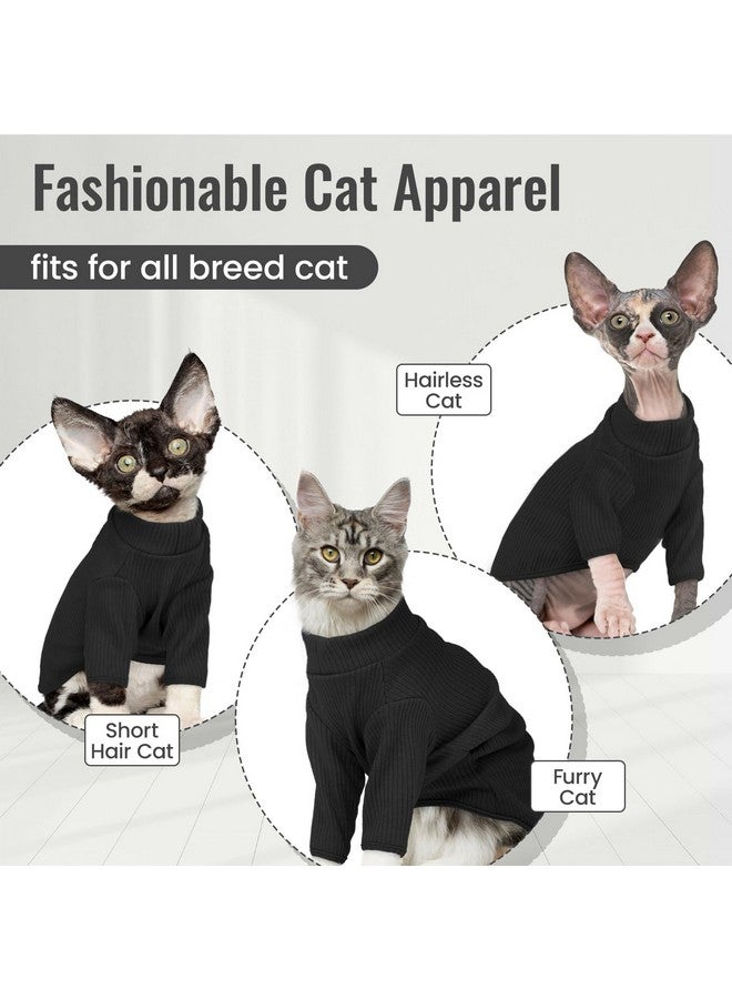 DENTRUN Sphynx Hairless Cats Shirt Pullover Kitten T-Shirts, Breathable Cat Wear Turtleneck Sweater Adorable Cat's Clothes Vest Pajamas Jumpsuit - Image 2
