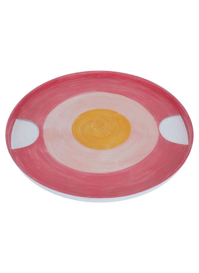 Alsaif Steel Serving Plate 26 X 26 X 2 Cm Round Multi Colored  - Image 1