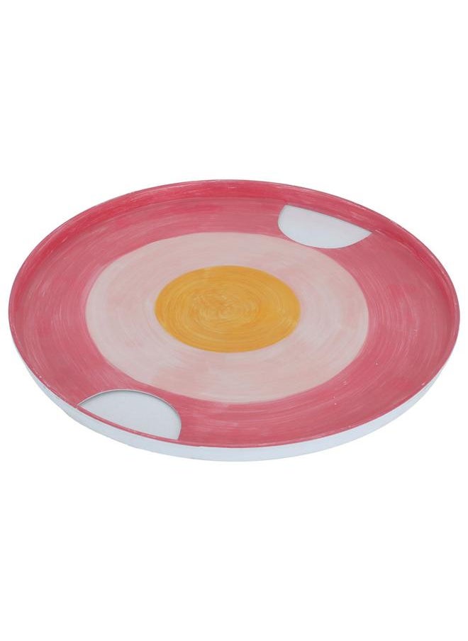 Alsaif Steel Serving Plate 26 X 26 X 2 Cm Round Multi Colored  - Image 2