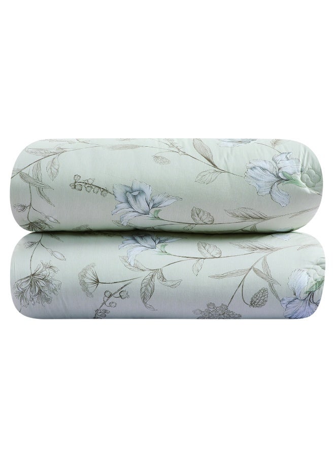Hours Levorie comforter set  8 pieces, 100% cotton soft floral reversible two comforters with heavy filling  - Image 5