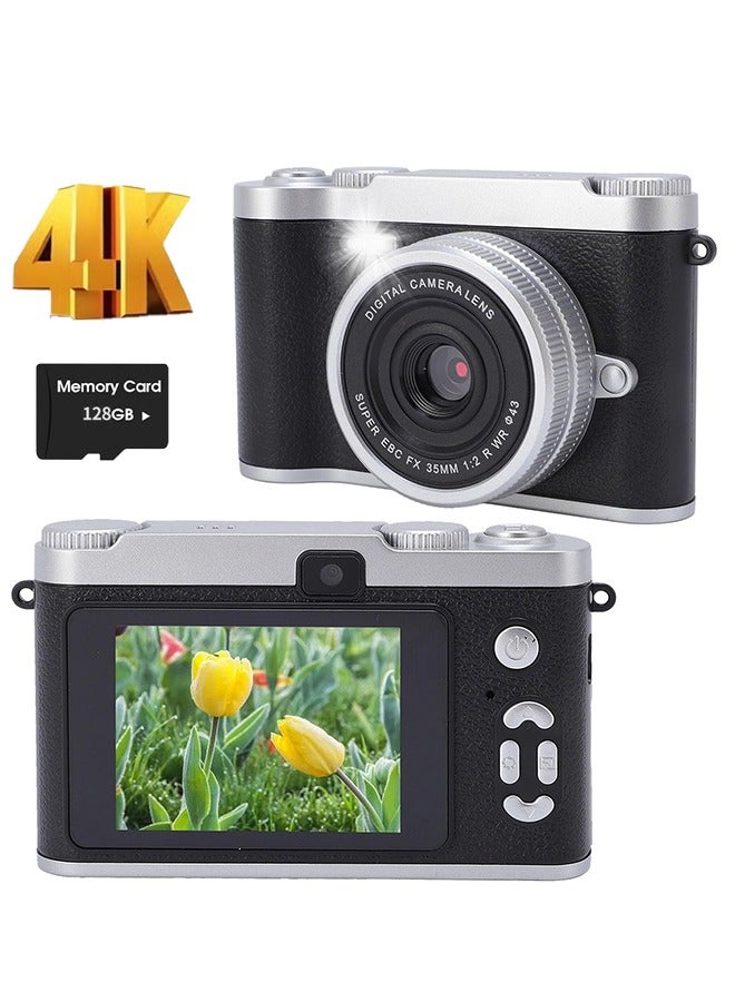 CubeG Digital Camera, 4K Point and Shoot Digital Cameras with 128GB SD Card, 50MP Digital Camera for Photography and Video,  8X Digital Zoom Cameras Digital for for Teens Adult Beginner - Image 1