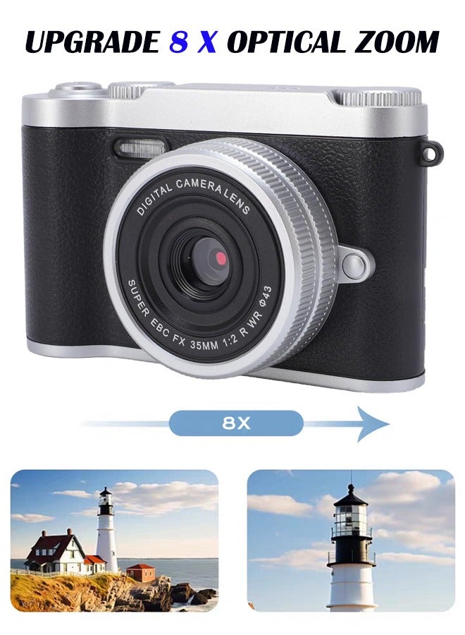 CubeG Digital Camera, 4K Point and Shoot Digital Cameras with 128GB SD Card, 50MP Digital Camera for Photography and Video,  8X Digital Zoom Cameras Digital for for Teens Adult Beginner - Image 2