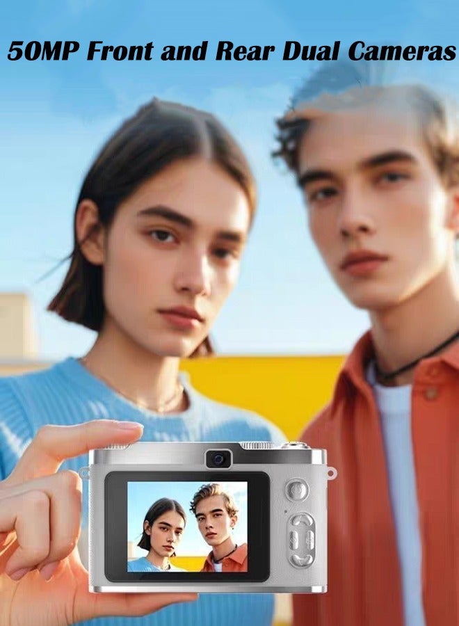 CubeG Digital Camera, 4K Point and Shoot Digital Cameras with 128GB SD Card, 50MP Digital Camera for Photography and Video,  8X Digital Zoom Cameras Digital for for Teens Adult Beginner - Image 4