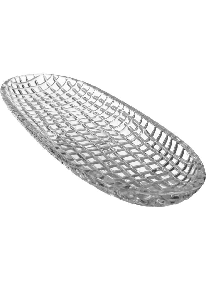 Alsaif Max Glass Serving Plate 9.5X9.5X5.6 Cm Oval Clear - Image 1