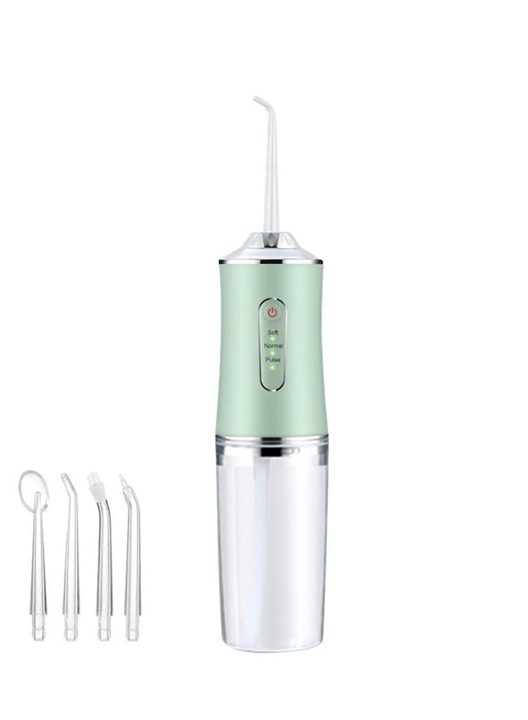 عام منظف الأسنان بالماء المتحرك ، محمول قابل للشحن مقاوم للماء ، مع 4 فوهات ، 3 أوضاع مروحة فم قابلة للشحن ، منظف أسنان مقاوم للماء ، خزان قابل للإزالة ، مناسب لرحلات العائلة - Image 1