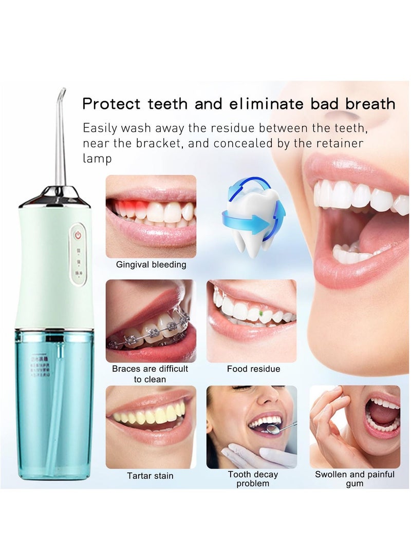 عام منظف الأسنان بالماء المتحرك ، محمول قابل للشحن مقاوم للماء ، مع 4 فوهات ، 3 أوضاع مروحة فم قابلة للشحن ، منظف أسنان مقاوم للماء ، خزان قابل للإزالة ، مناسب لرحلات العائلة - Image 5