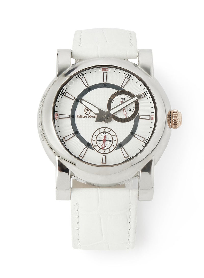 Philippe Moraly Gift set of watch pen and cufflinks 44mm white  - Image 2