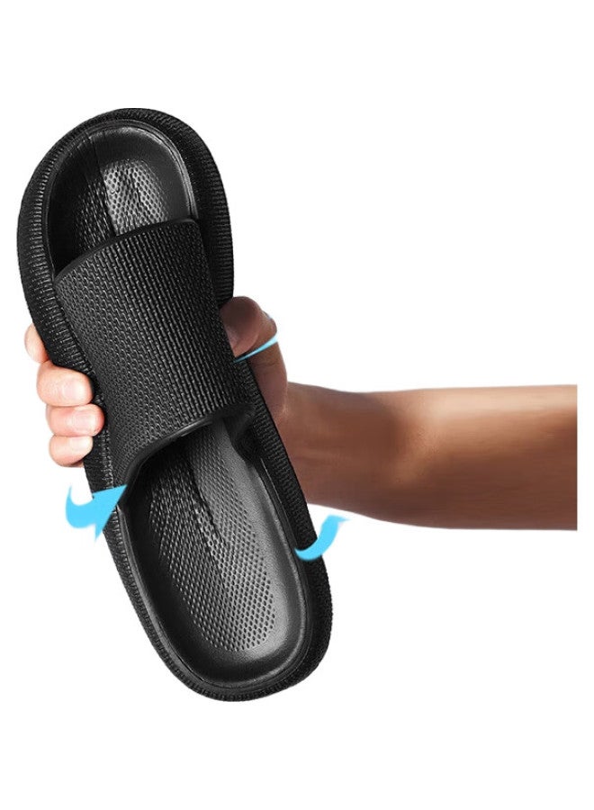 CARTELO Men'S Slippers, Comfortable Sandals, Soft-Soled Home And Bathroom Slippers, 0294 Black, Size 40-41 - Image 3