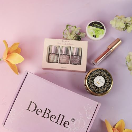 DeBelle Compact Beauty Gift Set – Lipstick, Nail Polish, Remover Wipes & Scented Candle | Perfect Mini Gift Kit for Women (Pack of 6) - Image 1