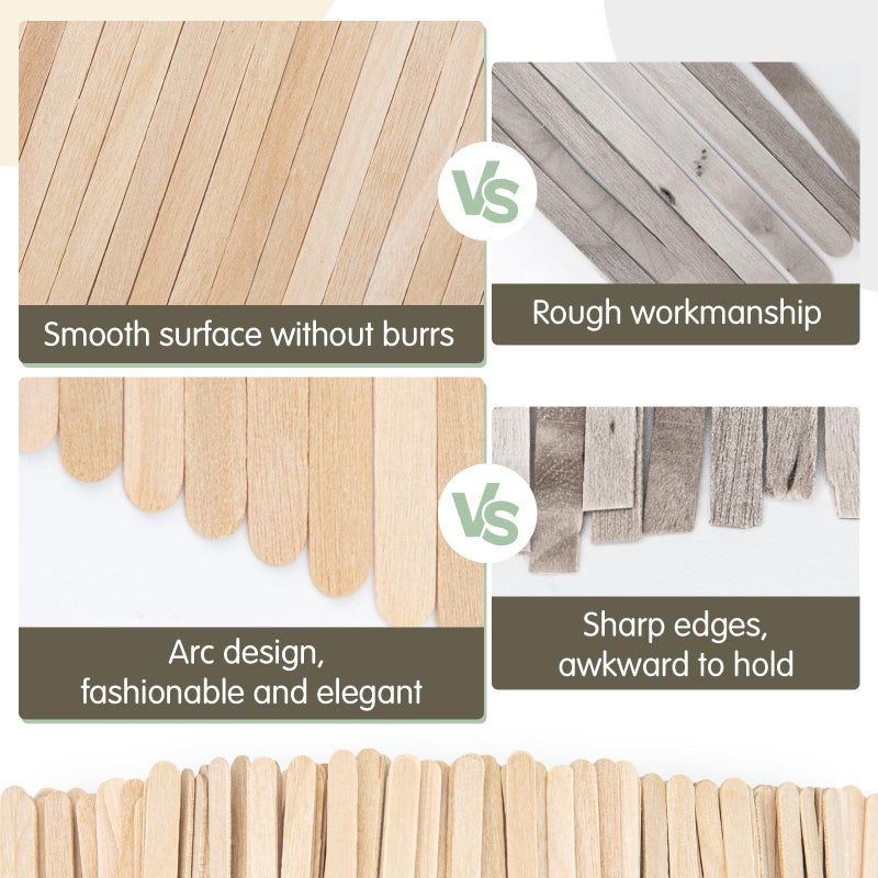WISYOK 500 PCS Coffee Stirrers, 7 Inch Premium Birch Wood Sticks, Smooth Round Ends, Splinter-Free Disposable Stir Sticks for Coffee, Cocktails, Office, Home Use - Image 3