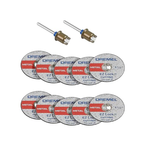 Dremel EZ406-02, EZ - Lock Starter Kit, 1 1/2-Inch (38.1 mm) Wheel Diameter, 5 Piece Fiberglass Reinforced Cut-Off Wheels and EZ402 Mandrel Included, Rotary Tool Cutting Disc Accessories - Pack of 2 - Image 1