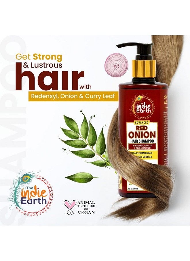 The Indie Earth Advanced Red Onion Shampoo 300Ml/10 Fl.Oz With 15+ Natural Ingredients Including Red Onion Curry Leaf & Indian Alkanet Root  - Image 5