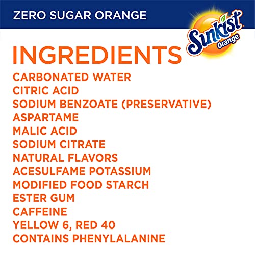 Dr Pepper Sunkist Zero Sugar Orange Soda, 12 fl oz cans, 12 pack - Image 4