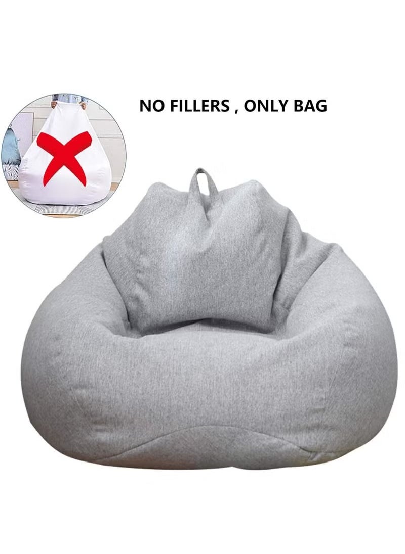 Arabest - Stuffed Animal Storage Bean Bag Cover (No Filler) Extra Soft Bean Bag Seat Chair Covers-Cotton Linen Memory Foam Bean Bag Replacement Cover for Adults Children Without Filling - Image 1