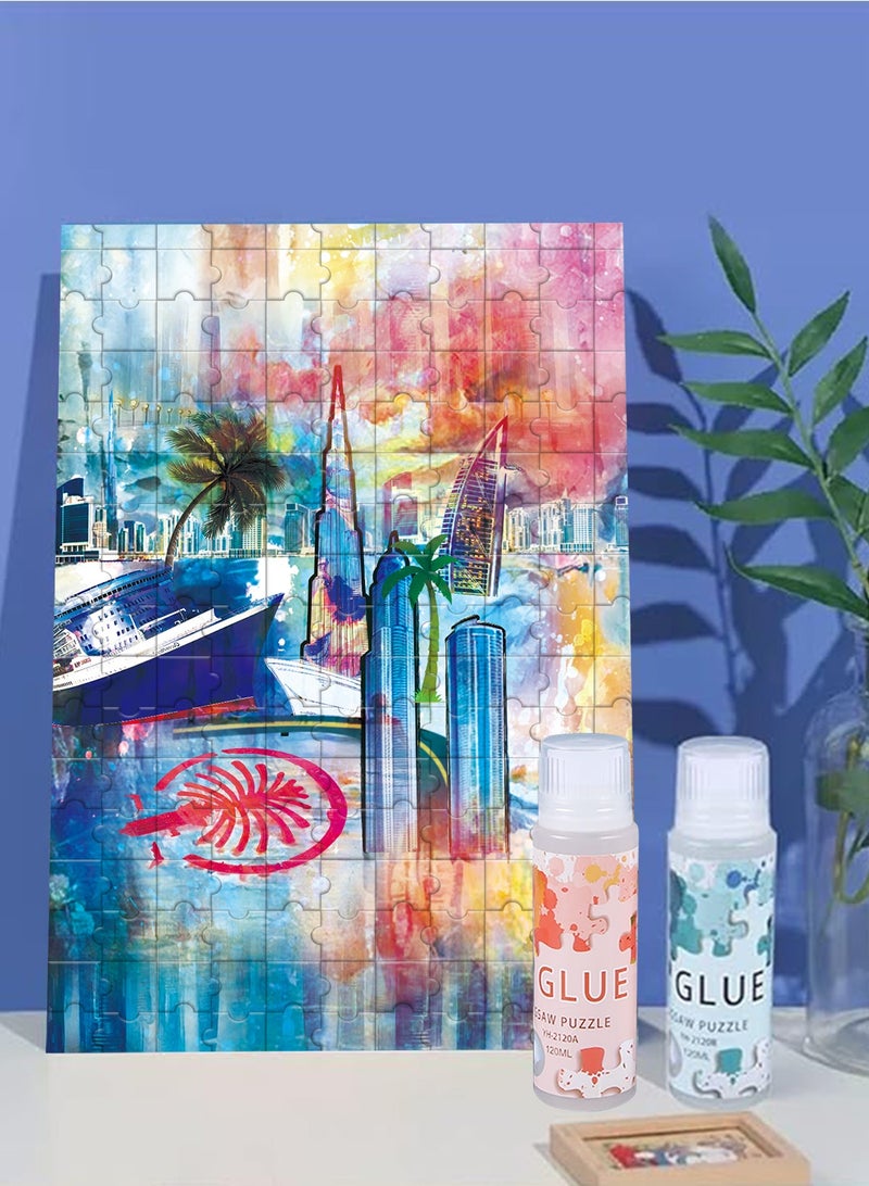 URbazaar Puzzle Glue with New Sponge Head, Suitable for 1000/3000/5000 Pieces of Paper and Wood Puzzles, Clear Quick Dry Jigsaw Puzzle Glue, Used of Paper Puzzles (120ml*2) - Image 3