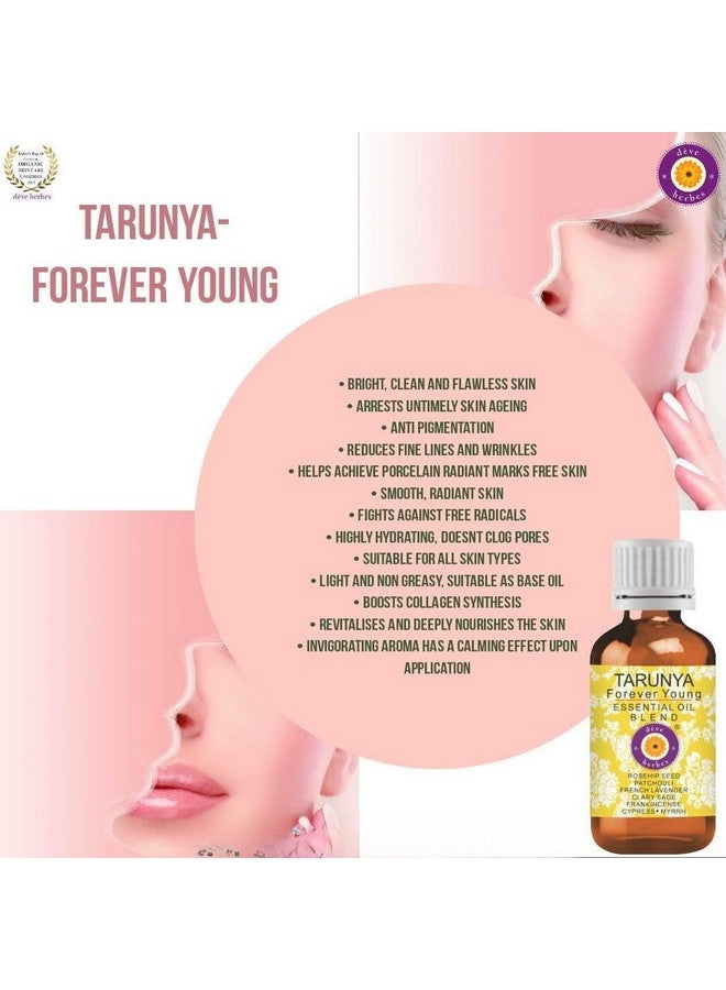 Deve Herbes Tarunya - Forever Young - Anti Ageing Blend Of Patchouli, Cypress, Clary Sage, Myrrh, Frankincense, French Lavender Essential Oils In Chilean Rosehip Oil 15Ml (0.50 Oz) - Image 3