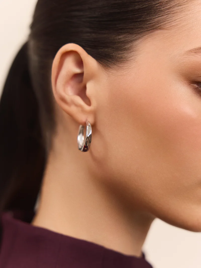 Textured hoop earrings