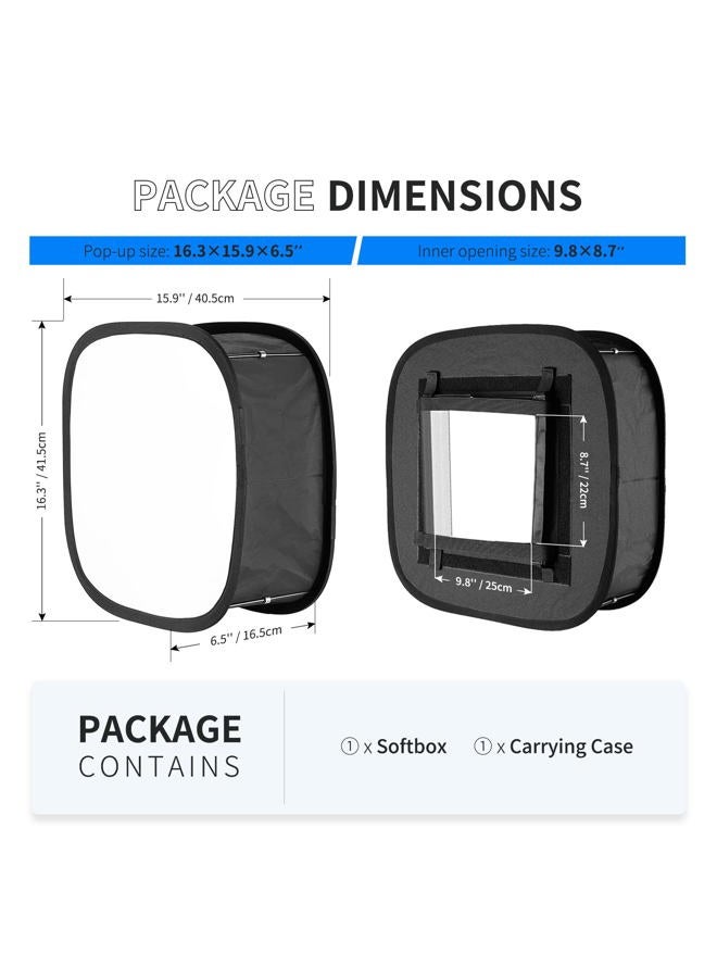 Neewer LED Light Panel Softbox for 660/530/480 LED Light - Outer 16.3'' x 6.5'', Inner 9.8'' x 8.7'', Foldable Light Diffuser with Strap Attachment and Bag for Photo Studio Portrait Video Shooting - Image 2