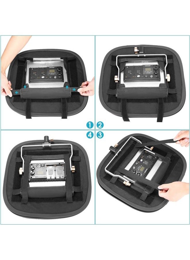 Neewer LED Light Panel Softbox for 660/530/480 LED Light - Outer 16.3'' x 6.5'', Inner 9.8'' x 8.7'', Foldable Light Diffuser with Strap Attachment and Bag for Photo Studio Portrait Video Shooting - Image 4