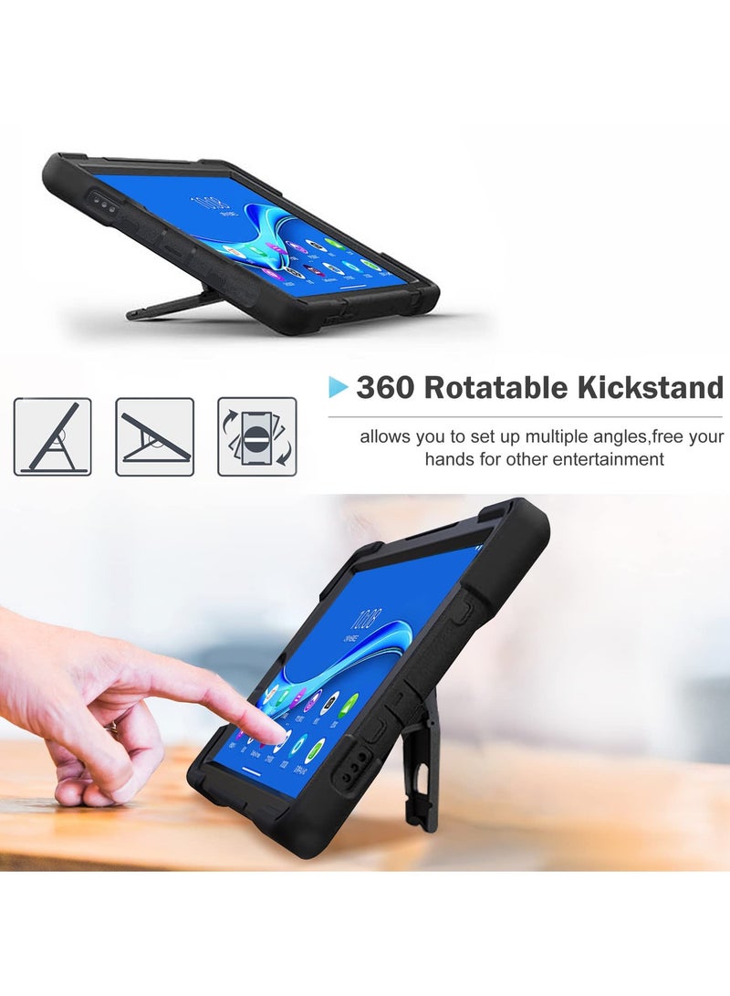 Procases For Lenovo Tab M10 Fhd Plus Case 10.3 Inch 2020 2Nd Gen Rugged Heavy Duty Shockproof Rotating Kickstand Protective Cover For Lenovo Tab M10 Plus Tb X606F Tb X606X 10.3 Inch Fhd Tablet 2020 Black - Image 5