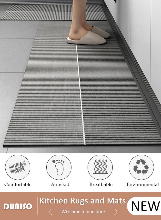 DUNISO Diatom Mud Bath Mat Set Bathroom Kitchen Rug Mat Extra Soft and Absorbent Bath Rugs Non-Slip Quick Drying Floor Bath Tub Mat for Bathroom Floor Tub and Shower 50*80CM+50*160CM - Image 1