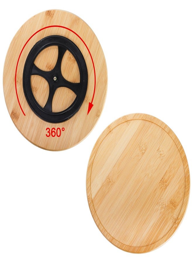 AVLA 11" Ceramic Divided Serving Dishes, Lazy Susan Party Appetizer Platter, 6 Removable Snack Bowl with Rotatable Bamboo Tray, Porcelain Relish Tray for Chips and Dips, Candy, Nut, Condiment, Veggie - Image 4