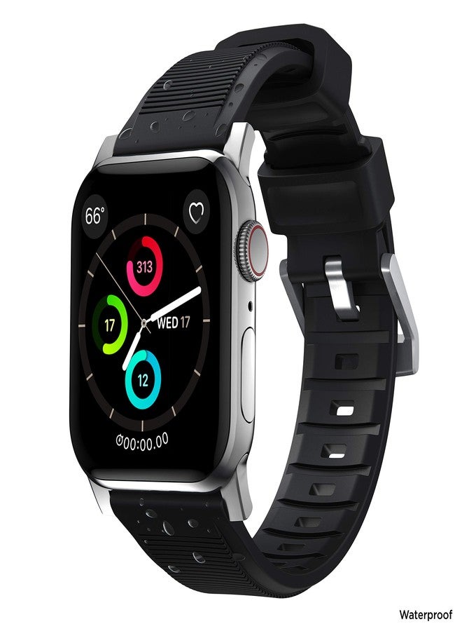NOMAD Rugged Band Black for Apple Watch - 45/49mm | Silver Hardware - Image 3