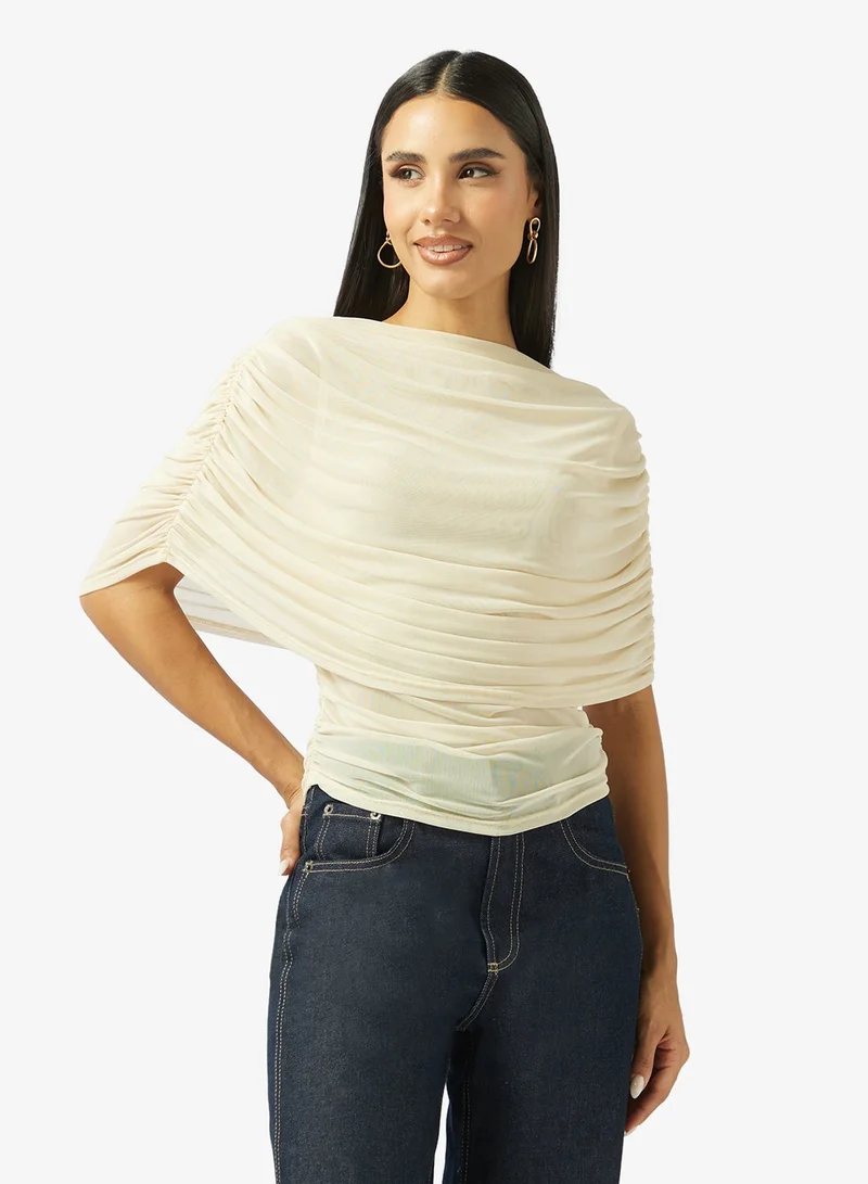 Ginger Draped Gather Detail Top