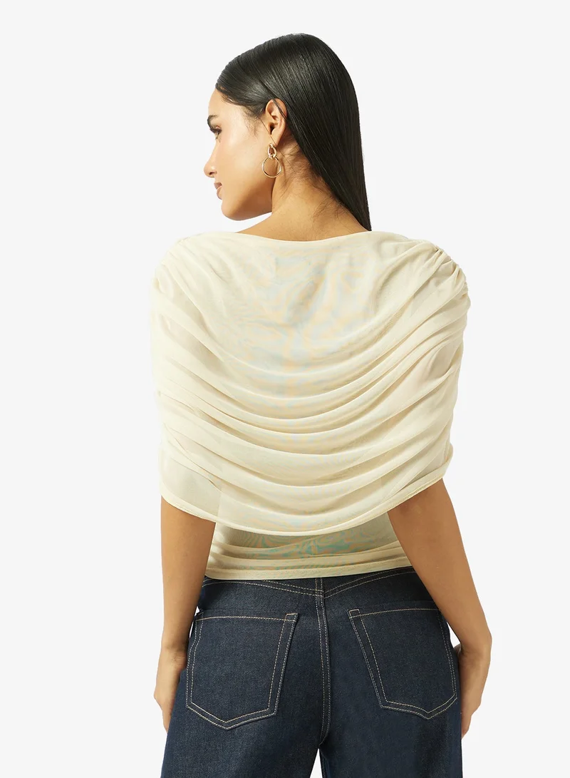Ginger Draped Gather Detail Top