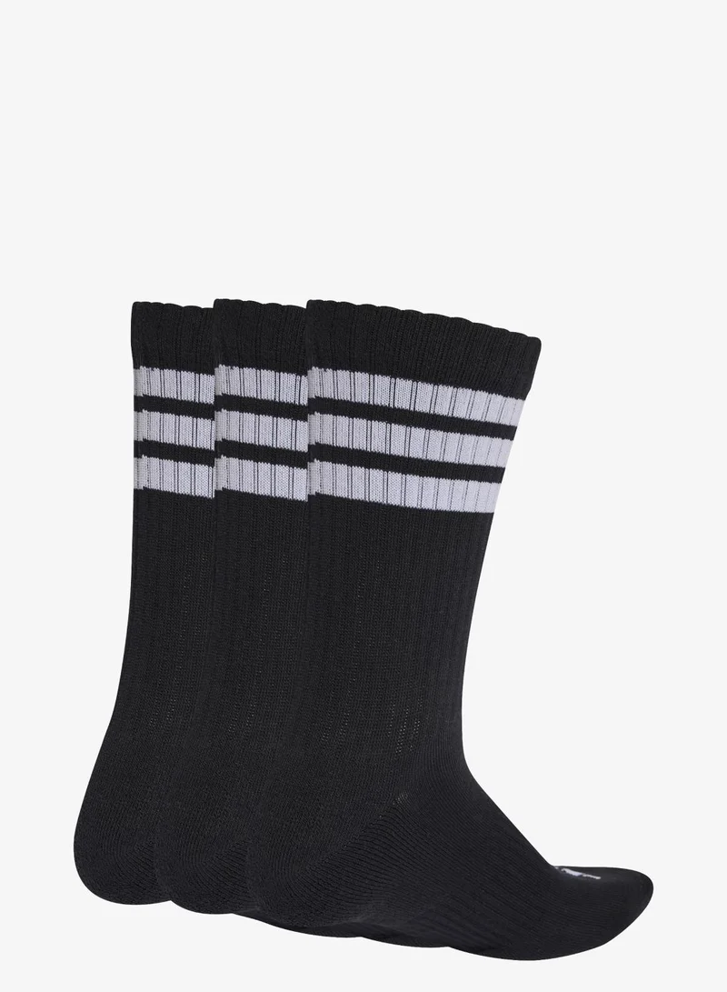 اديداس مجموعة بثلاثة أزواج من جوارب 3-STRIPES CUSHIONED SPORTSWEAR CREW