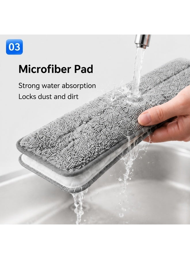 EXCLIFE Household one-stop clean, hands-free, wet and dry dual-use floor mop, spray mop with water spray function - Image 4
