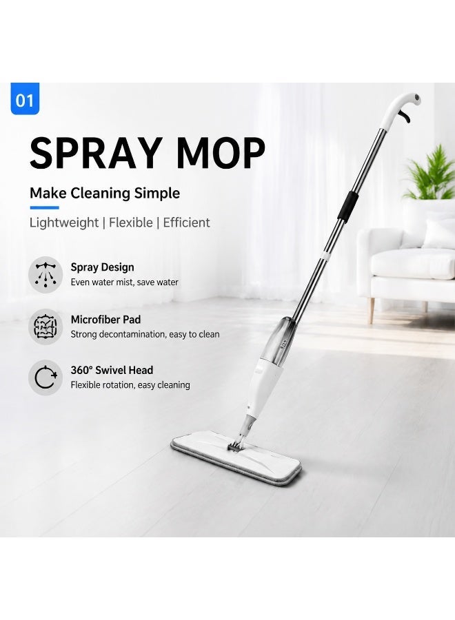 EXCLIFE Household one-stop clean, hands-free, wet and dry dual-use floor mop, spray mop with water spray function - Image 2